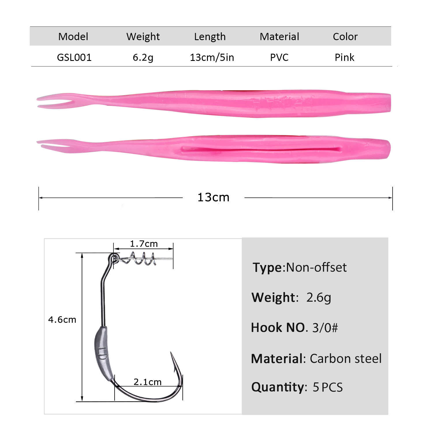 Fishing Hook Weedless - Goture - Señuelo de Pesca Suave
