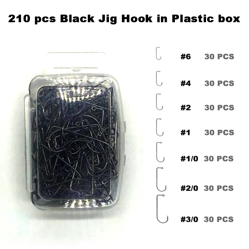 Fishing Hook Assortment - Adygil-anzuelos de plantilla negros de 210