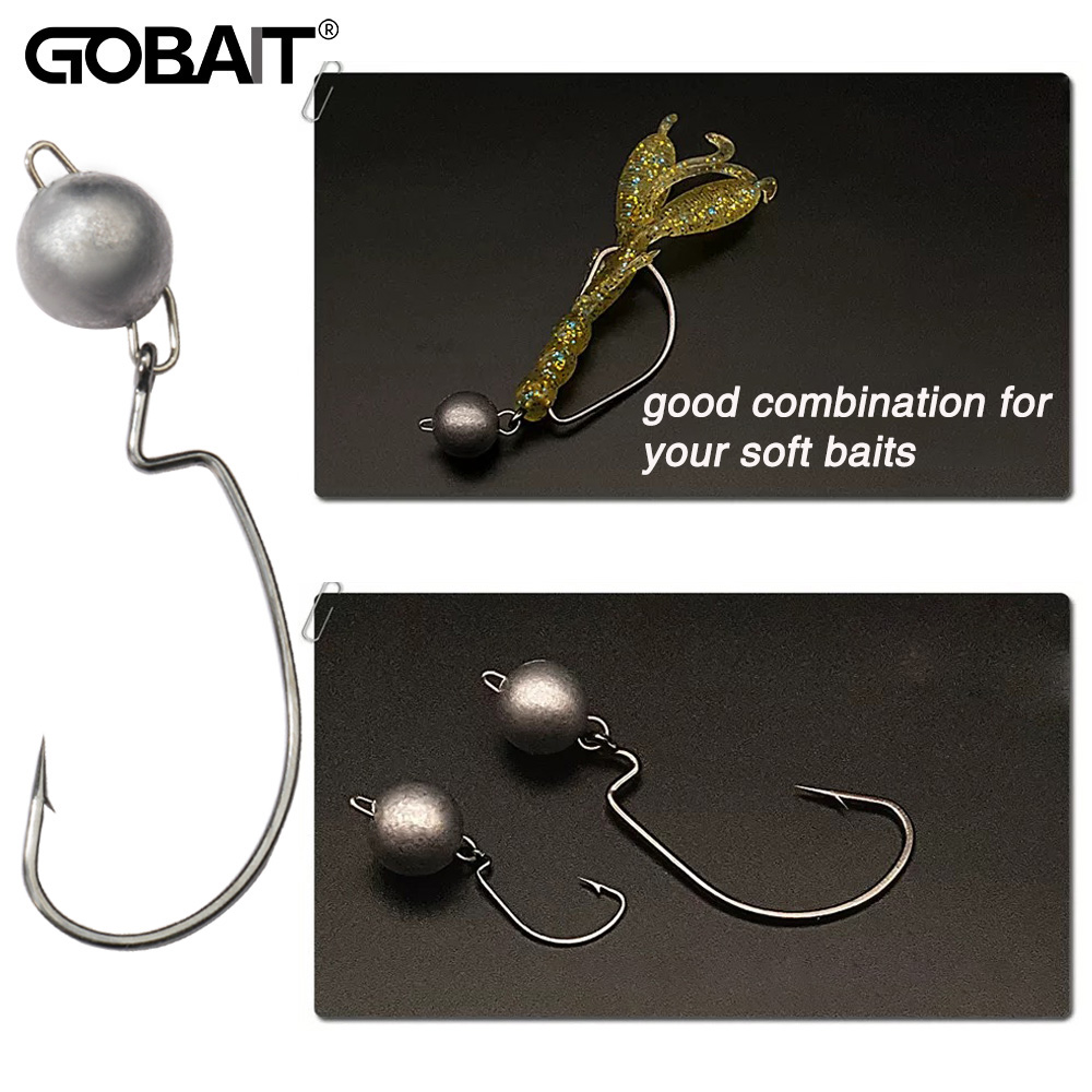Fishing Hook Weedless - Anzuelos de gusano con cabeza de