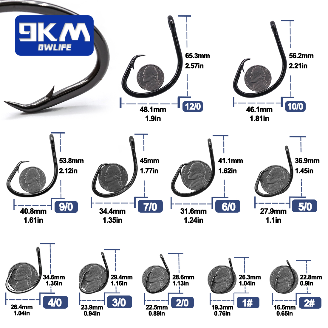 Anzuelos circulares de 9KM, 25 - Fishing Hook Barbless reseña y precio