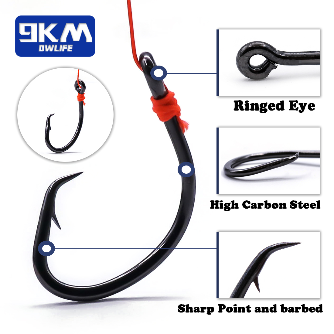 Anzuelos circulares de 9KM, 25 - Fishing Hook Barbless reseña y precio
