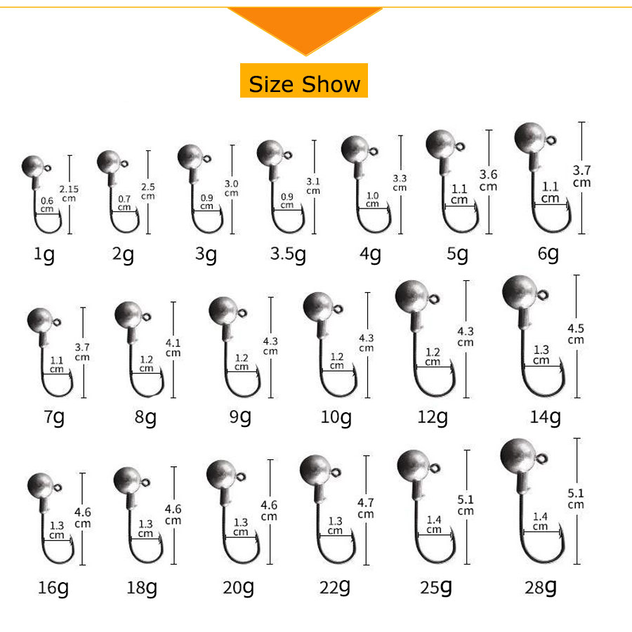 1g 2g 3g 4g 5g 10g 20g 22g 25g - Fishing Hook Assortment reseña y precio