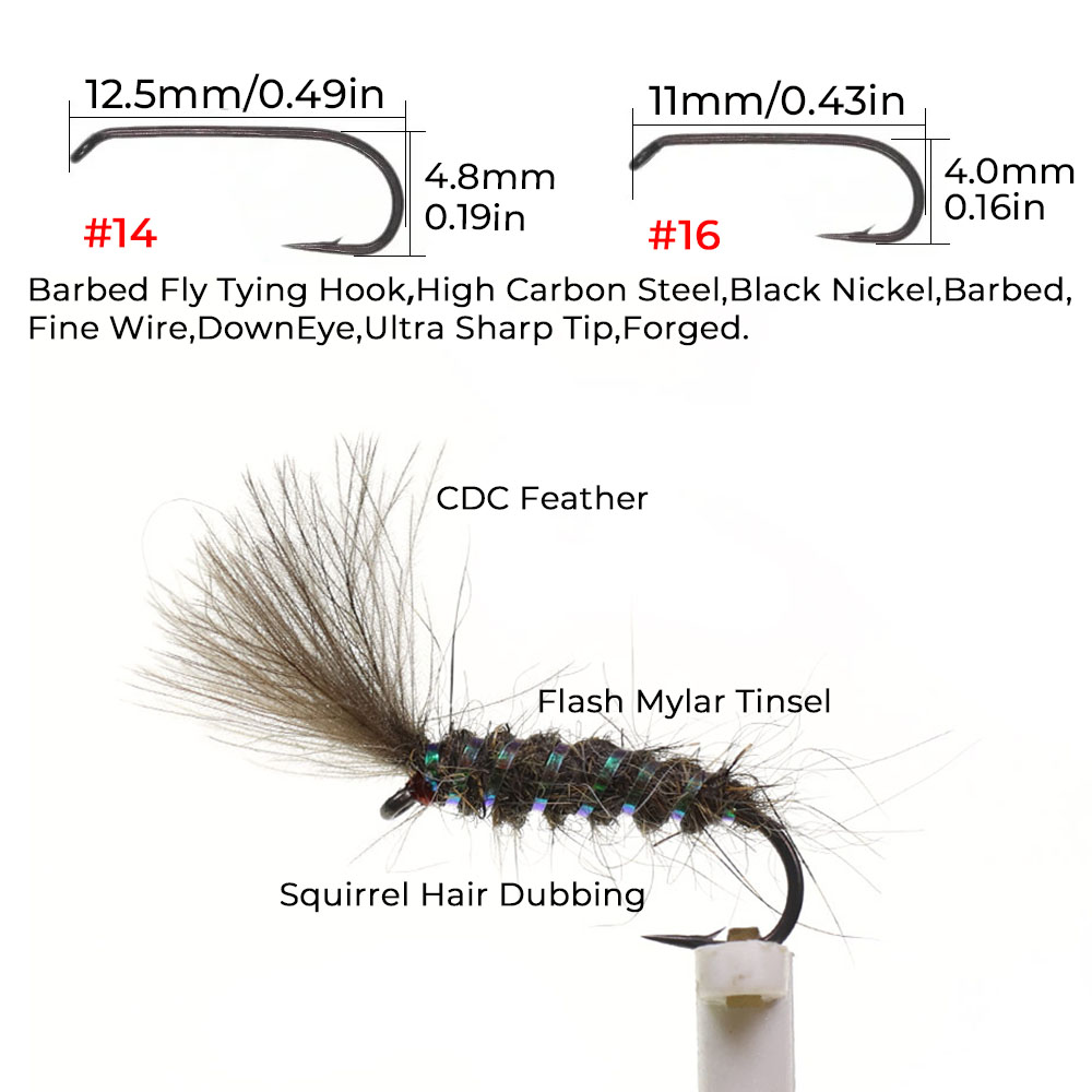 5/6PCS CDC Parachute Dry Fly T - Fishing Hook Size reseña y precio